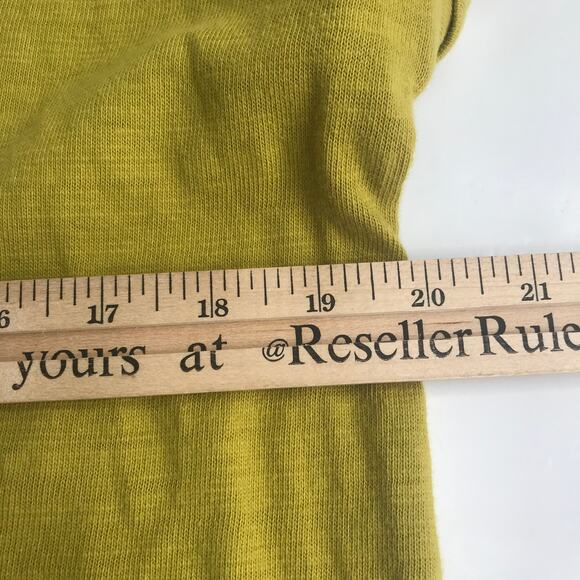 LOFT Top Womens Small Yellow Green Short Sleeve 100% Slub Cotton Terry Knit - Picture 8 of 10